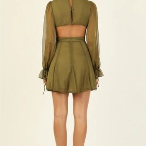 Runway scout green cocktail dress